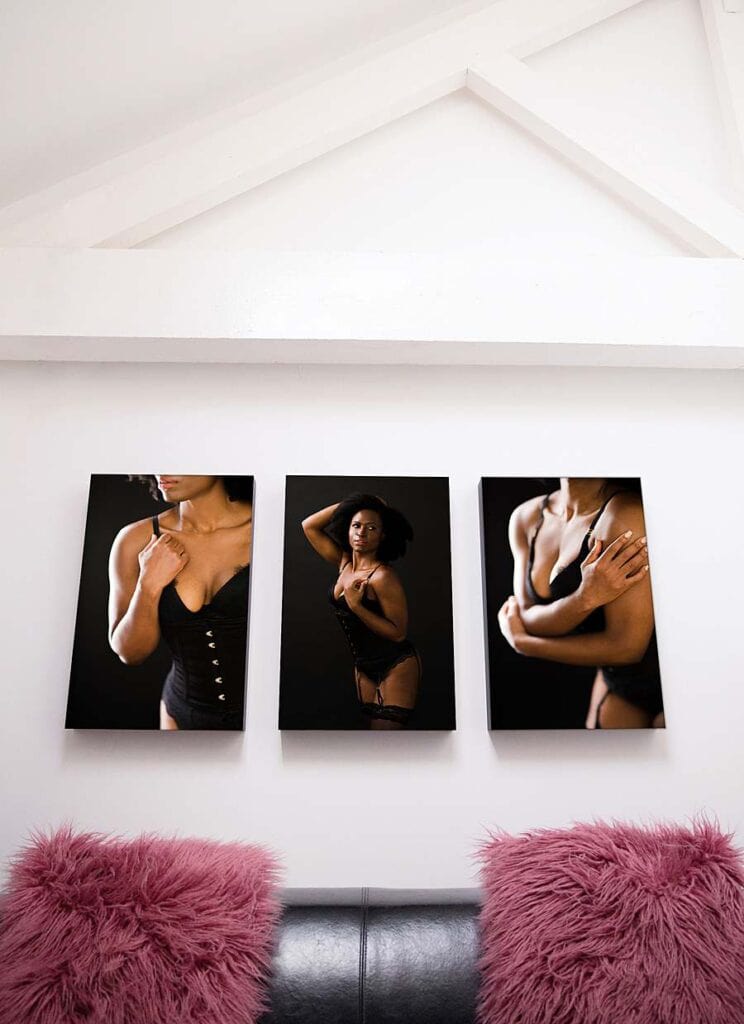 personal-photo-wall-art-trio-boudoir-photos-on-the-wall-under-apex-above-sofa-with-furry-rug